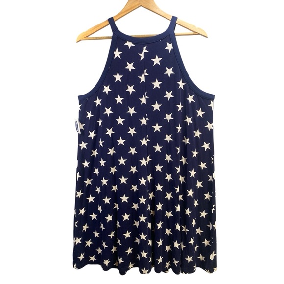Old Navy Dress Women XL Halter Sundress Patriotic American All Over Star Print‎ - Picture 1 of 9